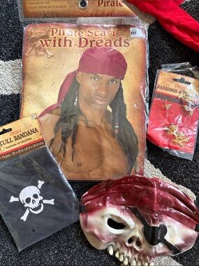 Source Unknown Pirate Scarf with Dreads - Red